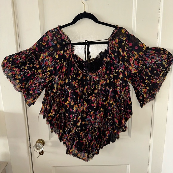 Free people floral button up top size large - Picture 2 of 15